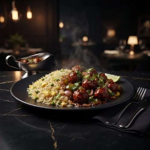 Chicken Manchurian with Rice